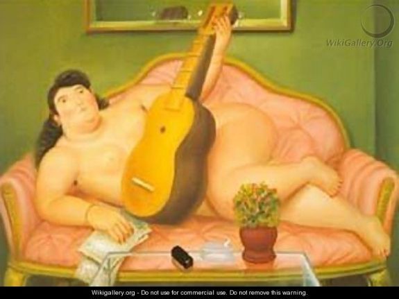 Woman with Guitar 1988, Fernando Botero